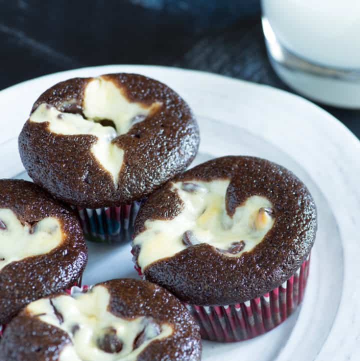 Chocolate Muffins filled with cream cheese Butter & Baggage