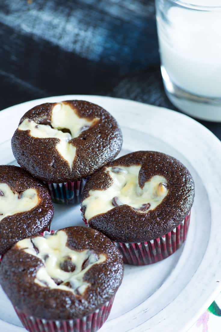 Chocolate Muffins filled with cream cheese Butter & Baggage