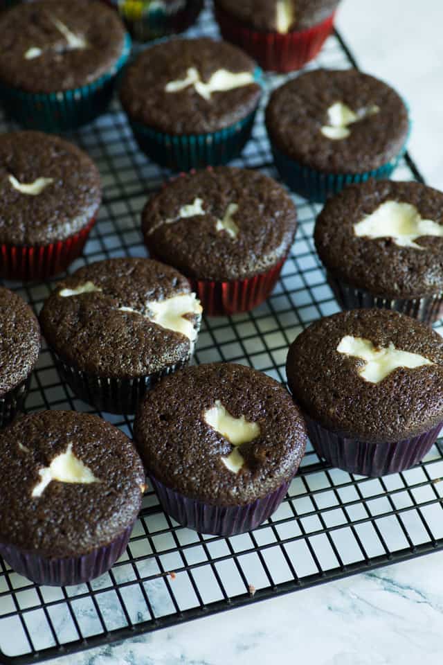 Chocolate Muffins filled with cream cheese Butter & Baggage