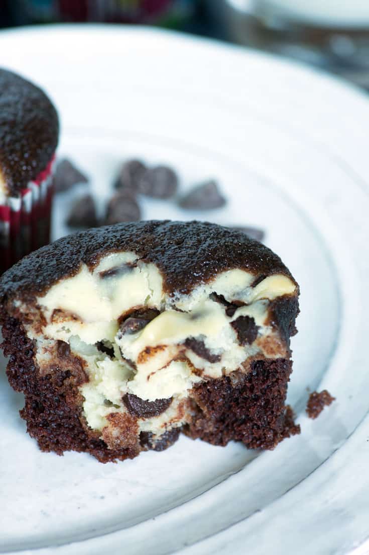 Chocolate Muffins filled with cream cheese Butter & Baggage