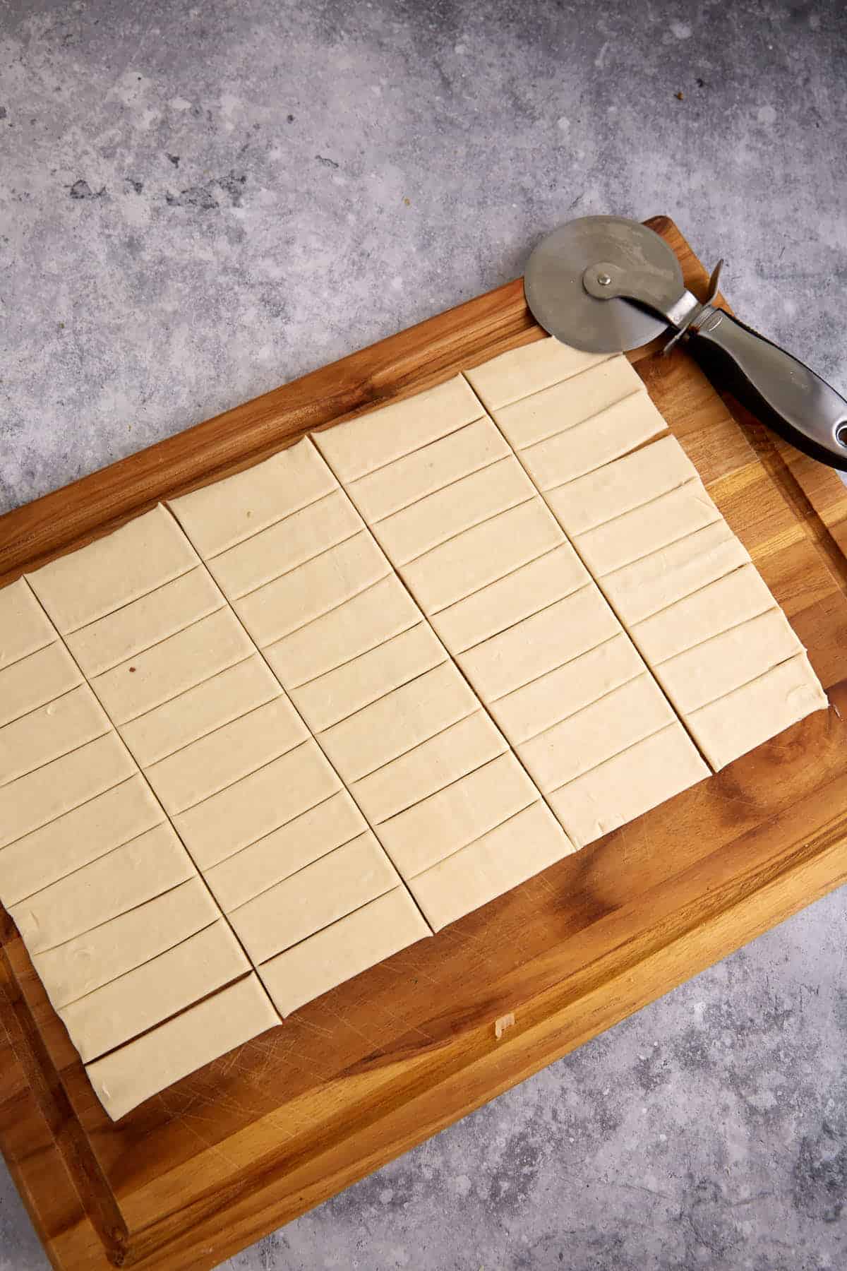 Puff pastry cut into strips