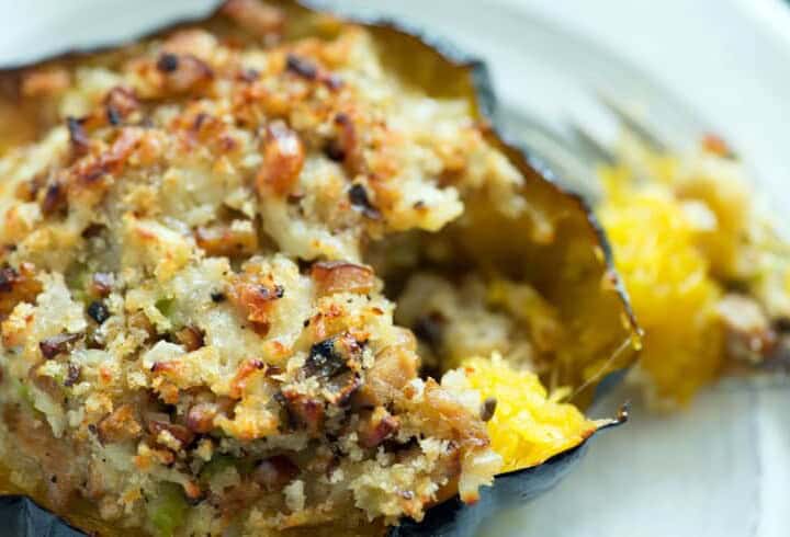 Baked Acorn Squash on plate
