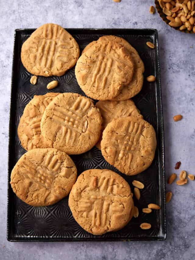 Crunchy Peanut Butter Cookies with Roasted Peanuts Butter & Baggage