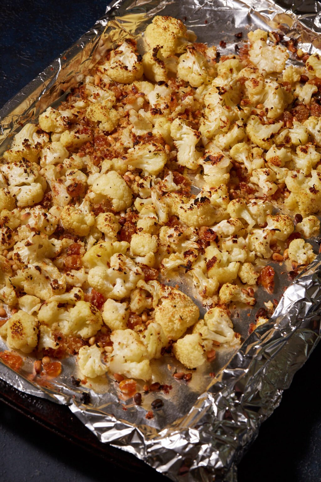Roasted Cauliflower with Garlic & Raisins Butter & Baggage