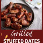 A platter of goat cheese stuffed dates.