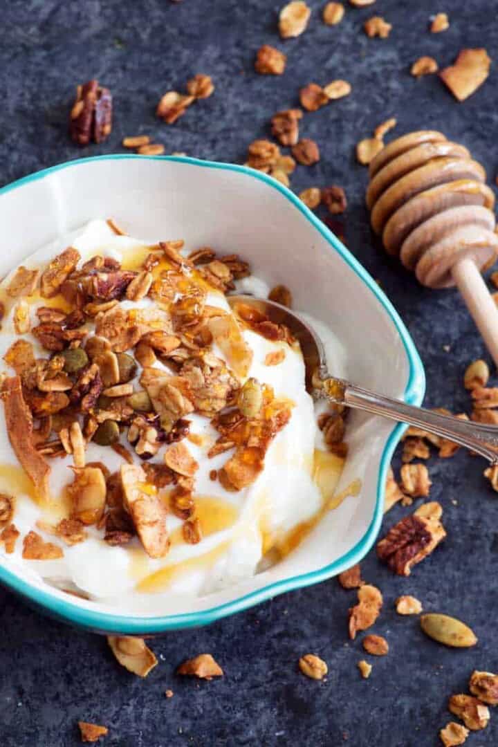 Chili Coconut Lime Granola over Yogurt Butter & Baggage
