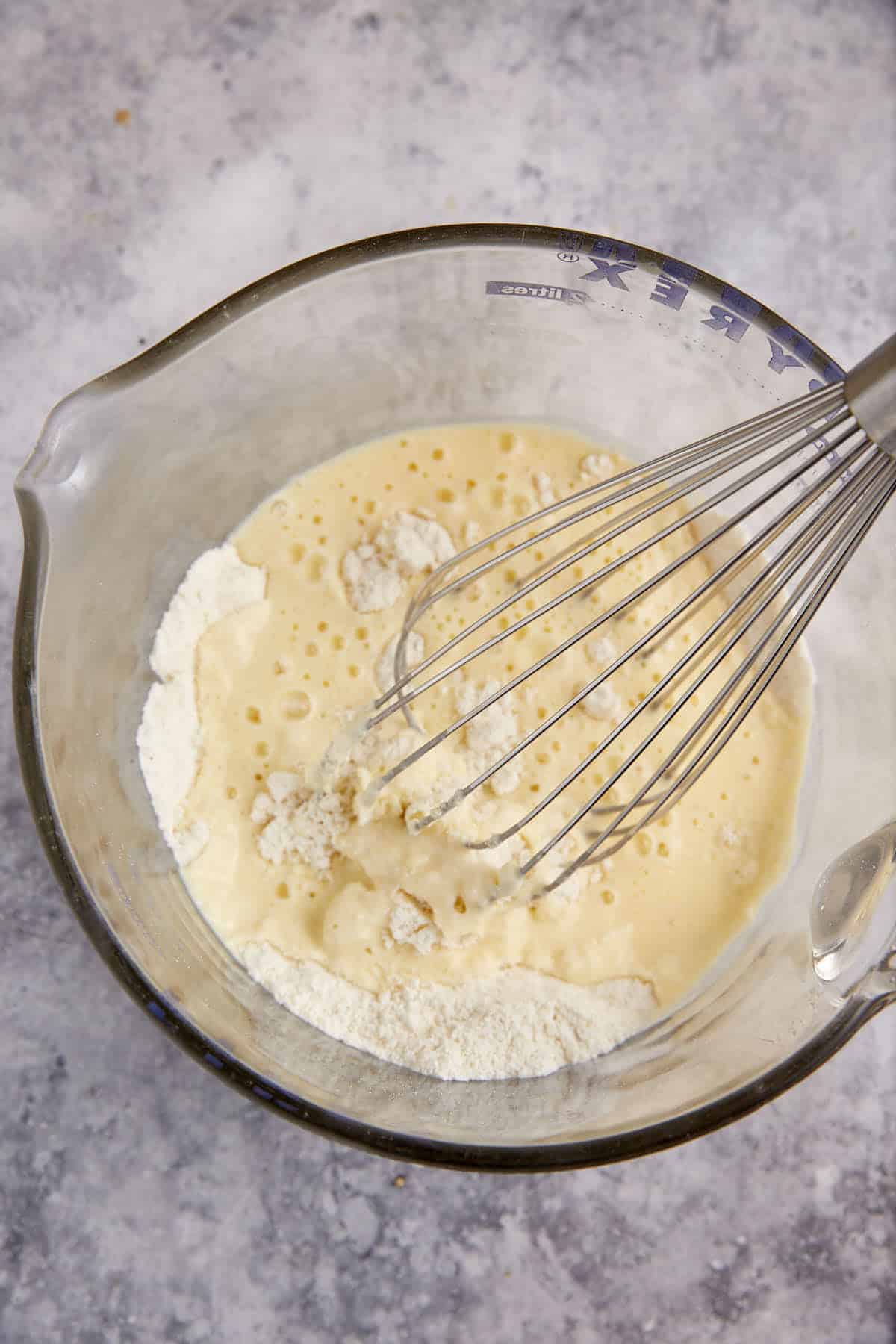 Cornmeal added to the batter.