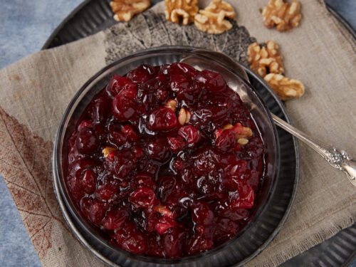 Oven-Baked Cranberry Sauce with Walnuts and Grand Marnier - Butter