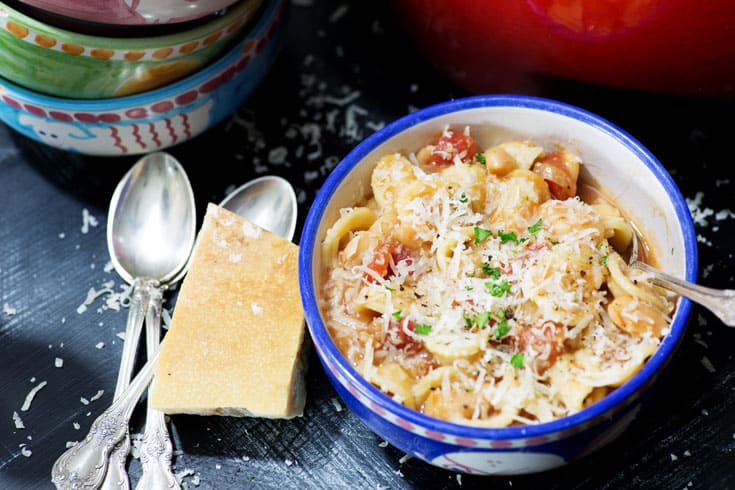 A bowl of Pasta e Fagioli
