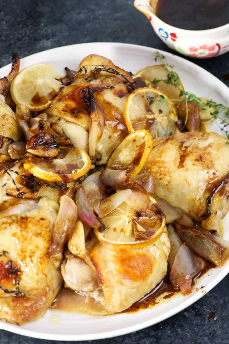 Roasted Chicken with Lemon, Thyme and Shallots Butter and Baggage