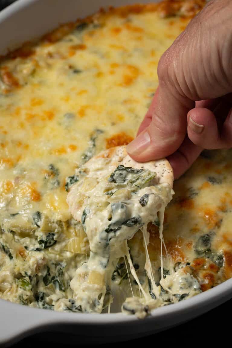 QuickBaked NoMayo Spinach Artichoke Dip (25Minutes) Butter & Baggage