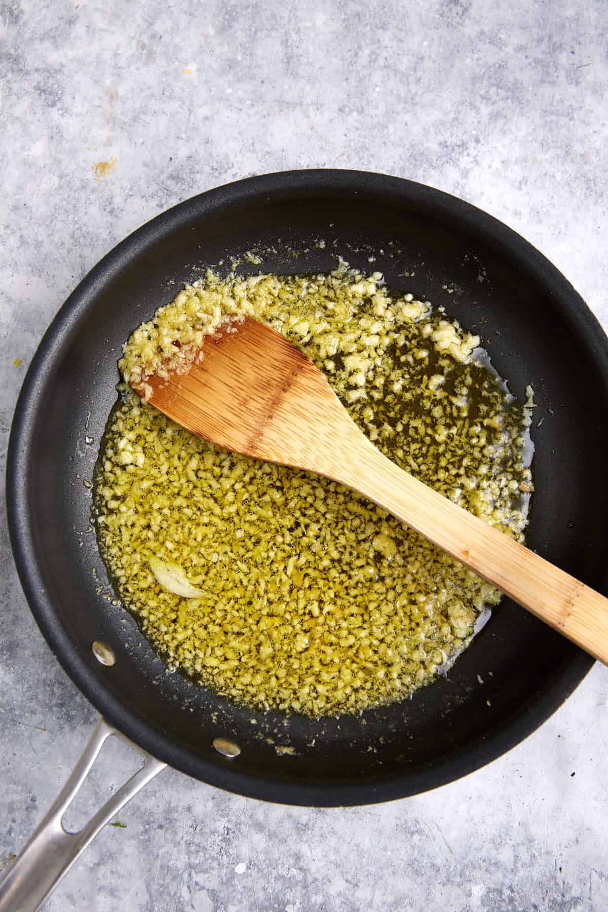 Garlic in a small pan.
