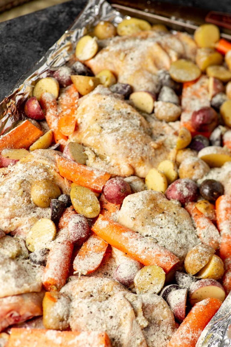 Sheet Pan Chicken and Potatoes with Carrots Butter & Baggage