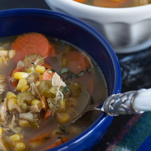 Zesty Chicken Soup With Cardimon Butter Baggage