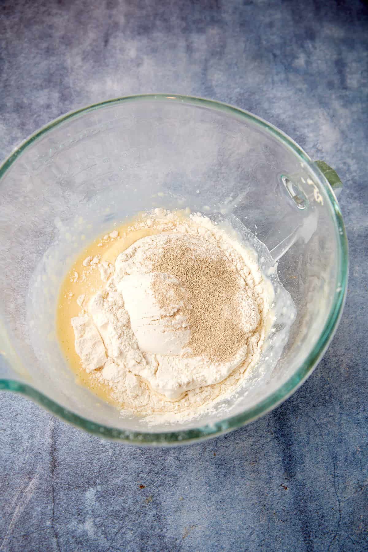 flour added to the yeast mixture.