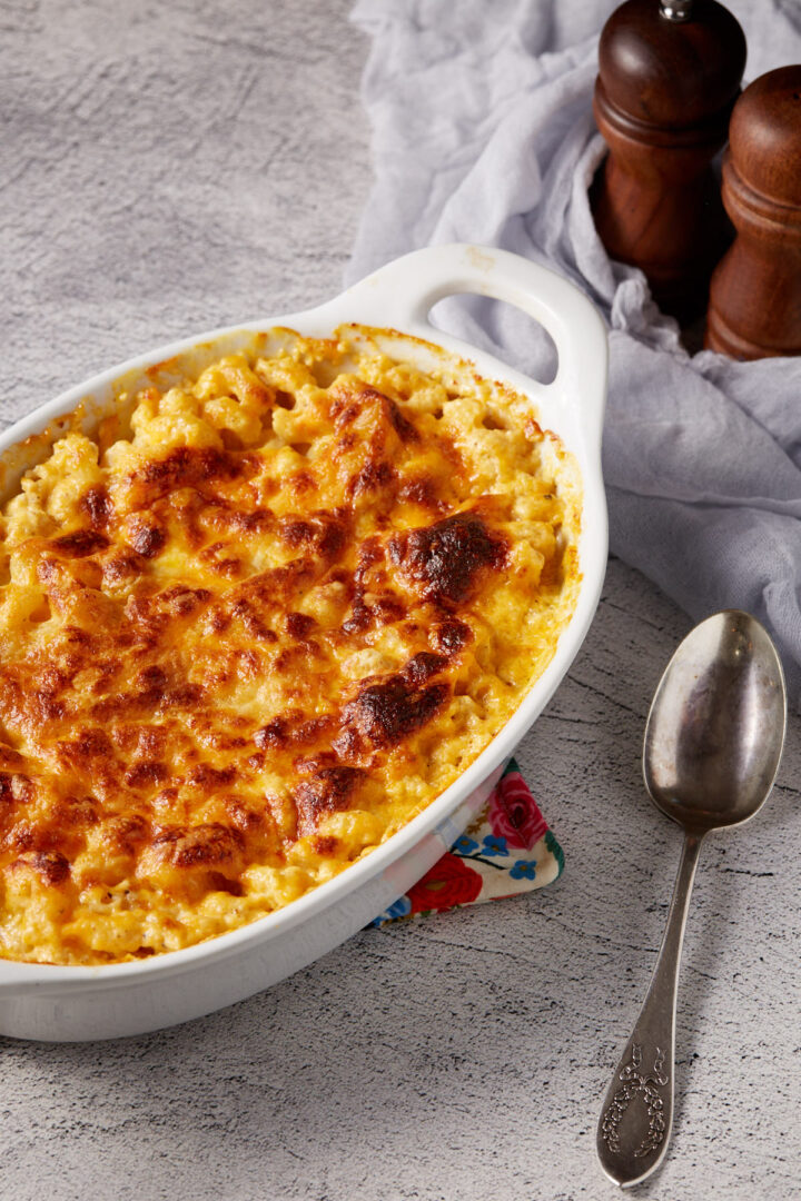 Baked Macaroni & Cheese with Cottage Cheese Butter & Baggage