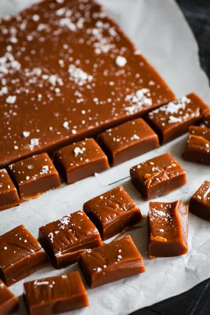 Vanilla Caramels made with Vanilla or Bourbon Butter & Baggage