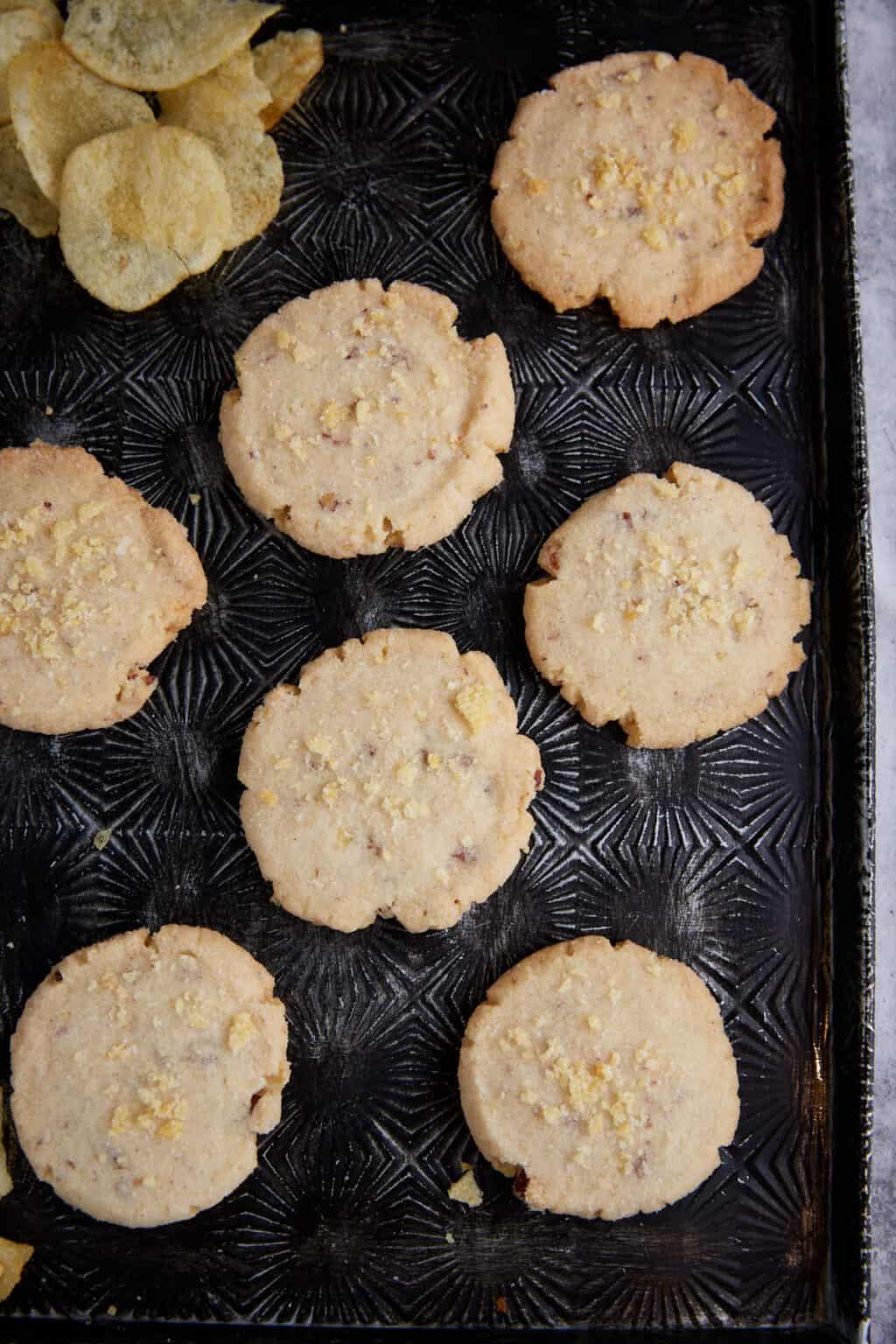 Sweet & Salty Potato Chip Cookies with Roasted Pecans Butter & Baggage