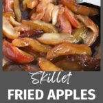 A skillet of cooked apples.