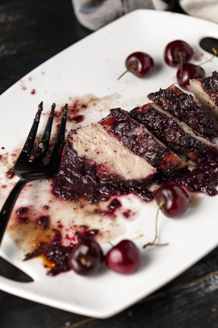 Grilled Pork Tenderloin with Cherry Sauce Butter Baggage