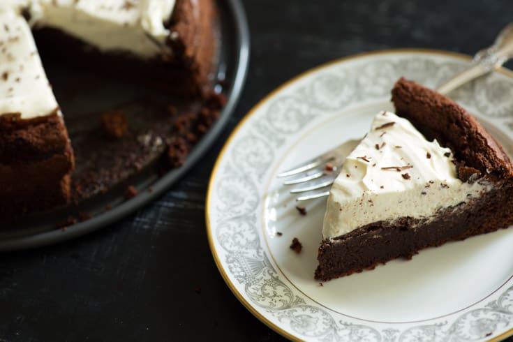 A slice of Flourless Chocolate Cake