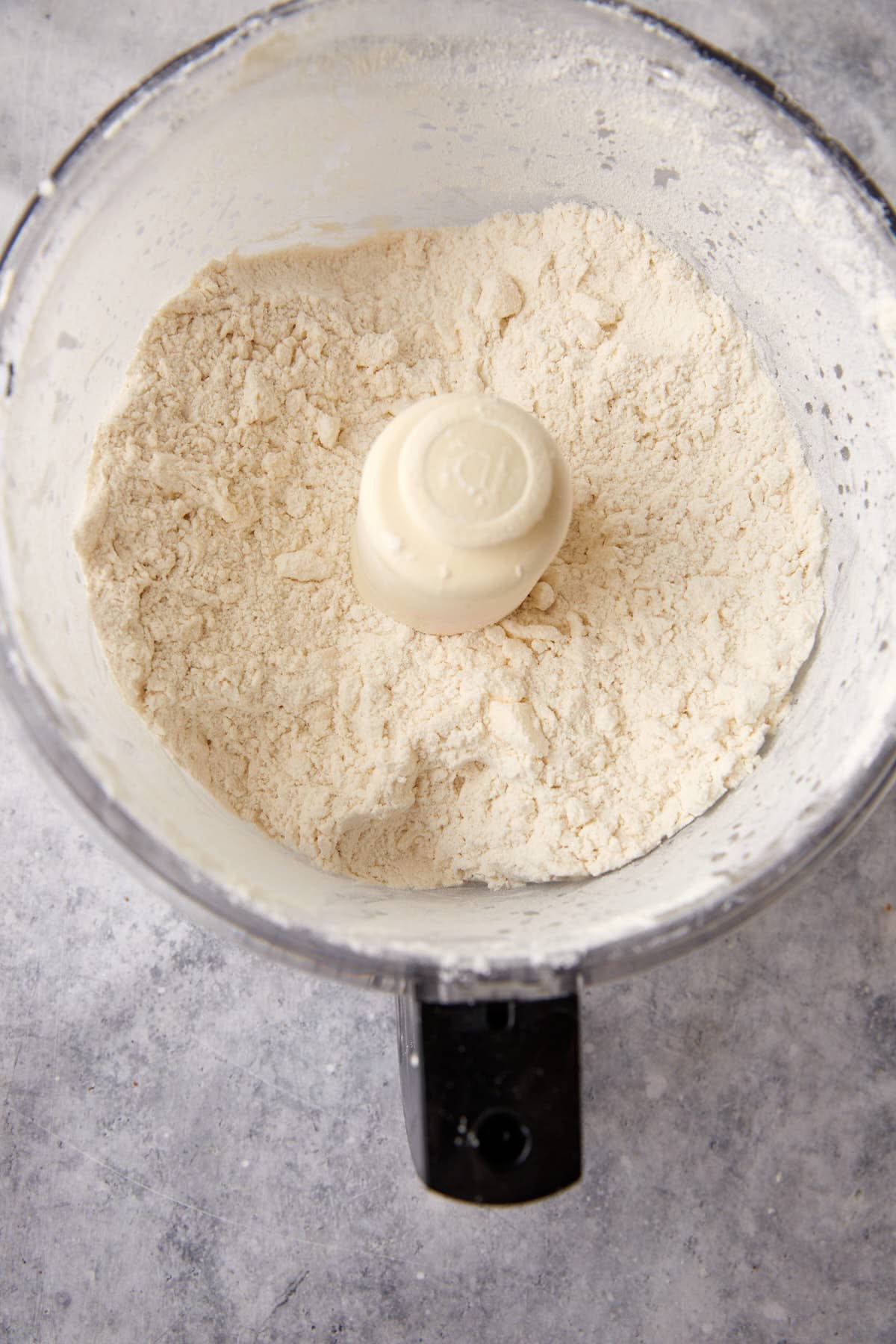 Butter incorporated into flour.