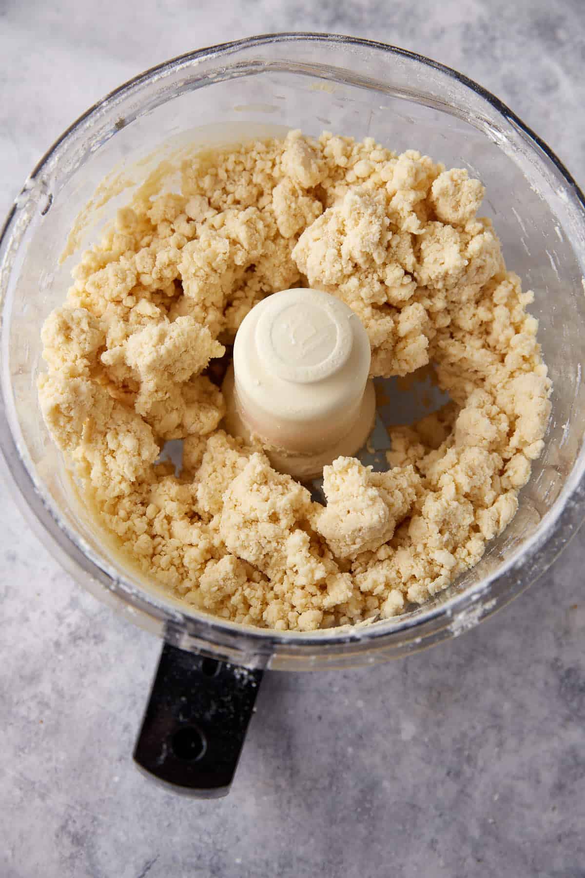 Scone dough in a food processor.