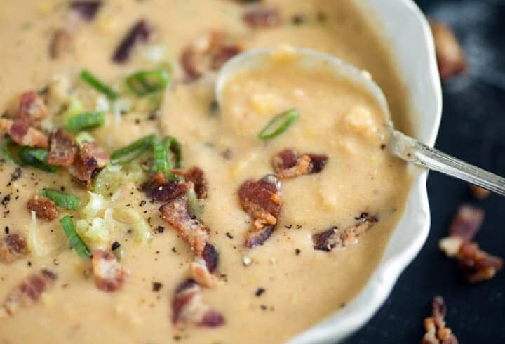 A bowl of Instant Pot Corn Chowder