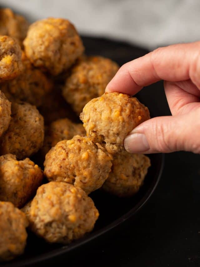 Non Greasy Sausage Balls Made without Bisquick Butter & Baggage