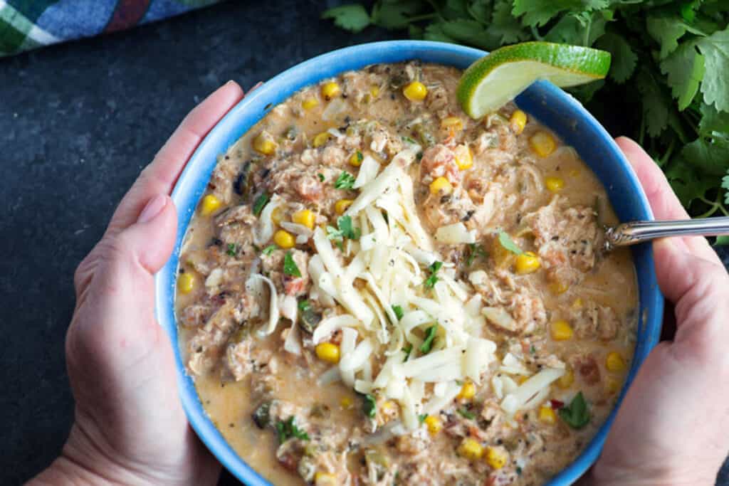 Chicken Chili with Cream Cheese Butter & Baggage