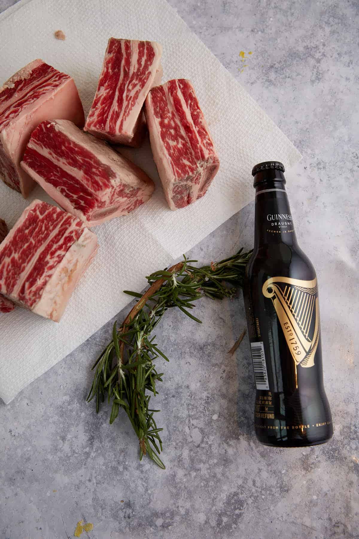 Ingredients for the first step of short rib chili.