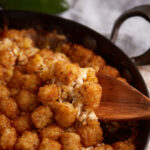 A serving of tater tot casserole.