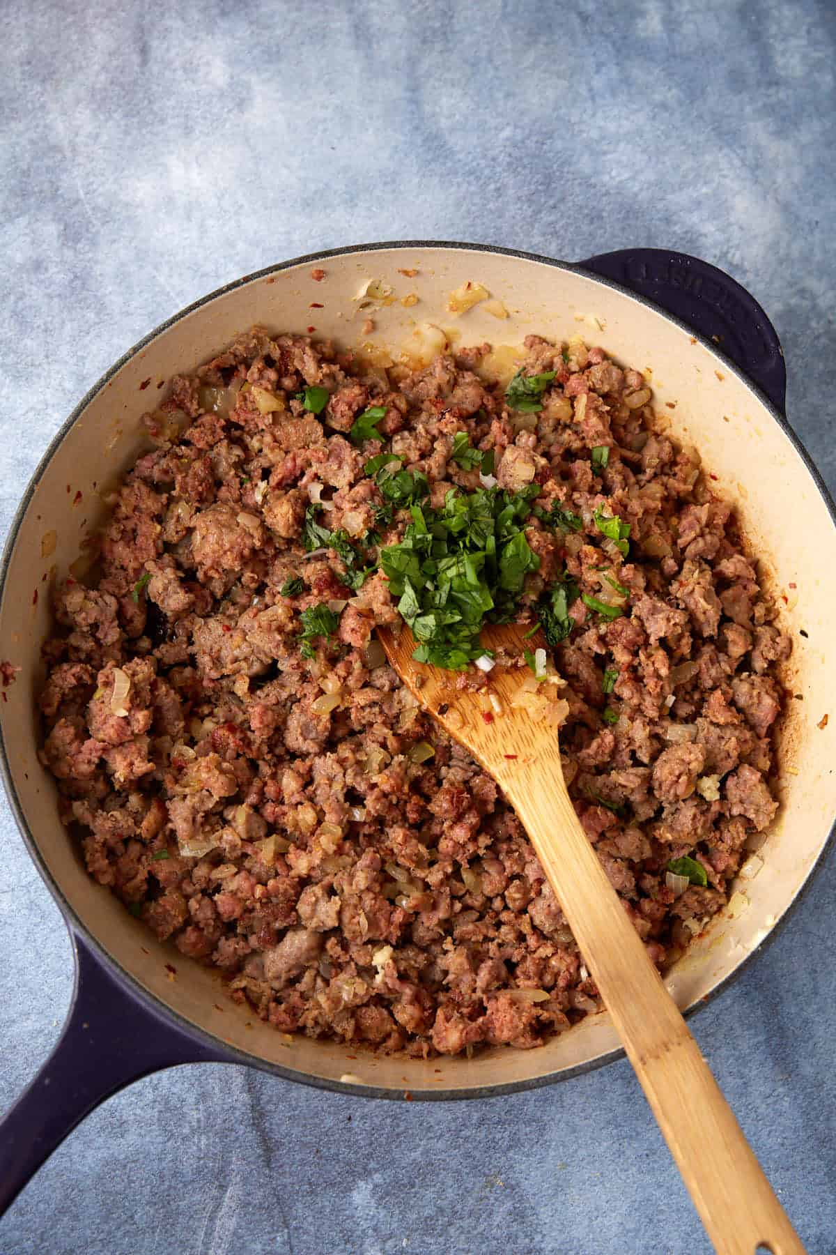 Italian sausage and basil.