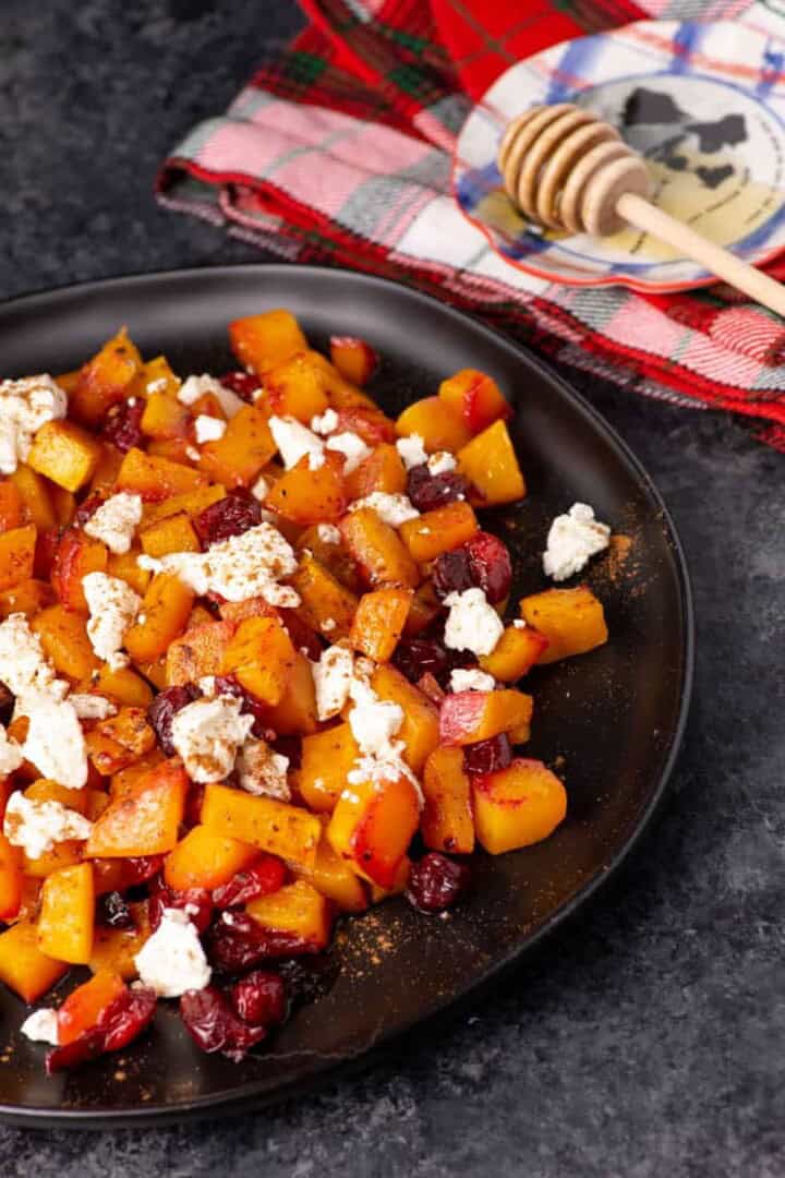 Roasted Butternut Squash with Cranberries and Feta Butter & Baggage