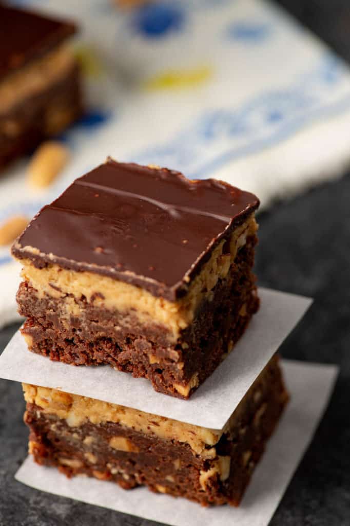 Layered Peanut Butter Brownies Butter & Baggage