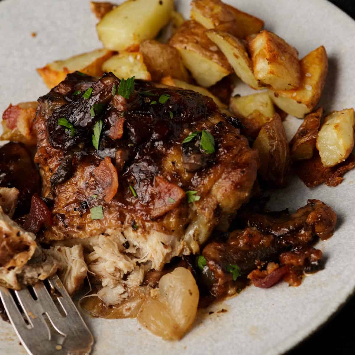 A serving of coq au vin