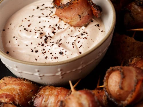 Bacon Wrapped Potato Bites With Sriracha Dip Butter Baggage