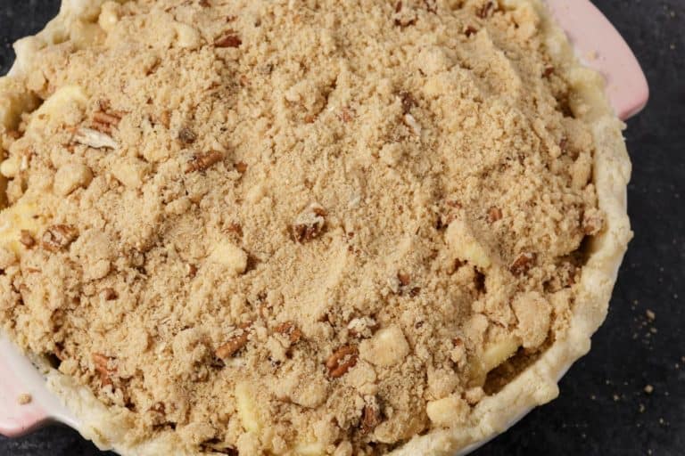 Easy Apple Crumb Pie with Homemade Crust Butter & Baggage