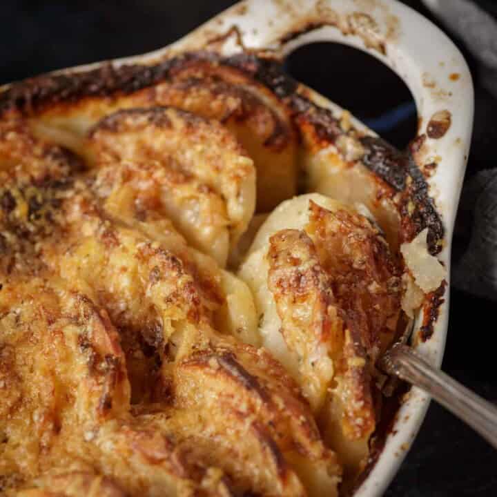 Crispy Potatoes Au Gratin with Gruyere Butter & Baggage