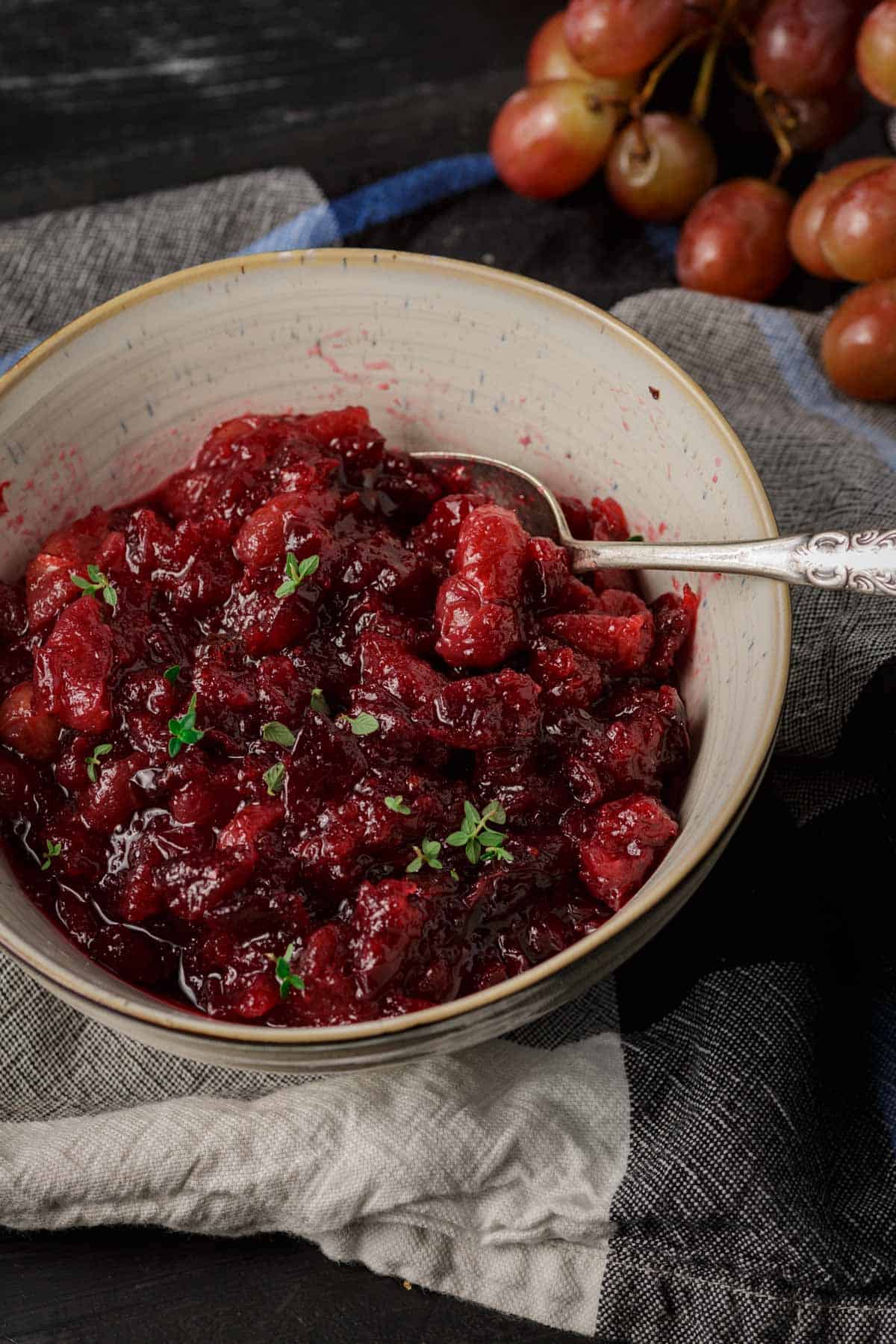 Cranberry Sauce for Thanksgiving with Grapes Butter & Baggage