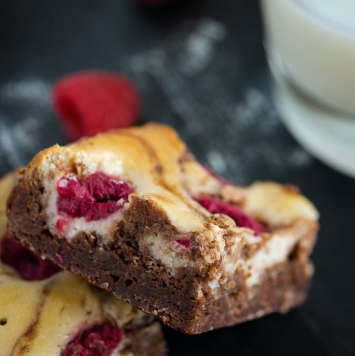 Raspberry Brownies with Cream Cheese Butter & Baggage