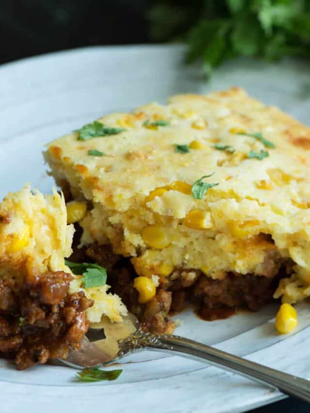 Hamburger Casserole Recipe with Cornbread Butter & Baggage