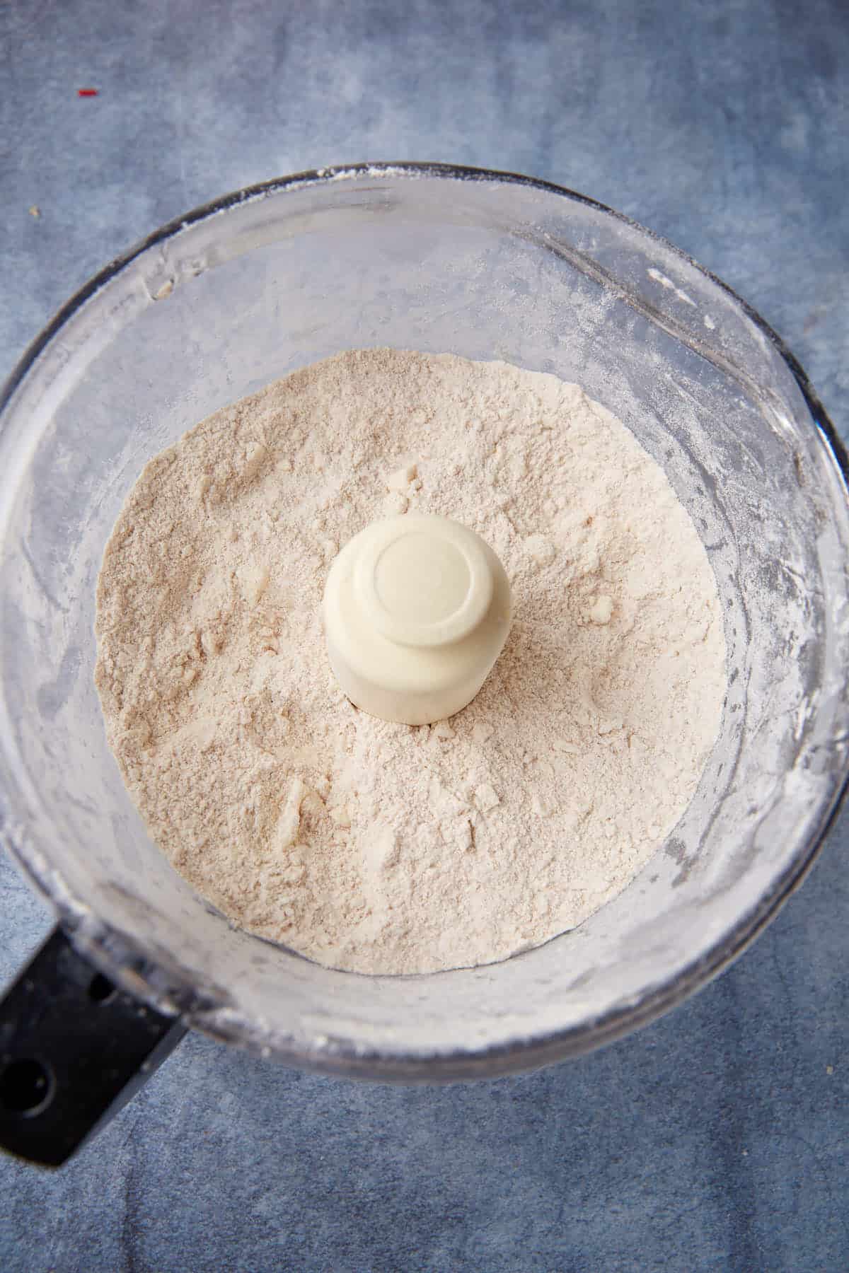 Butter cut into the dry ingredients.