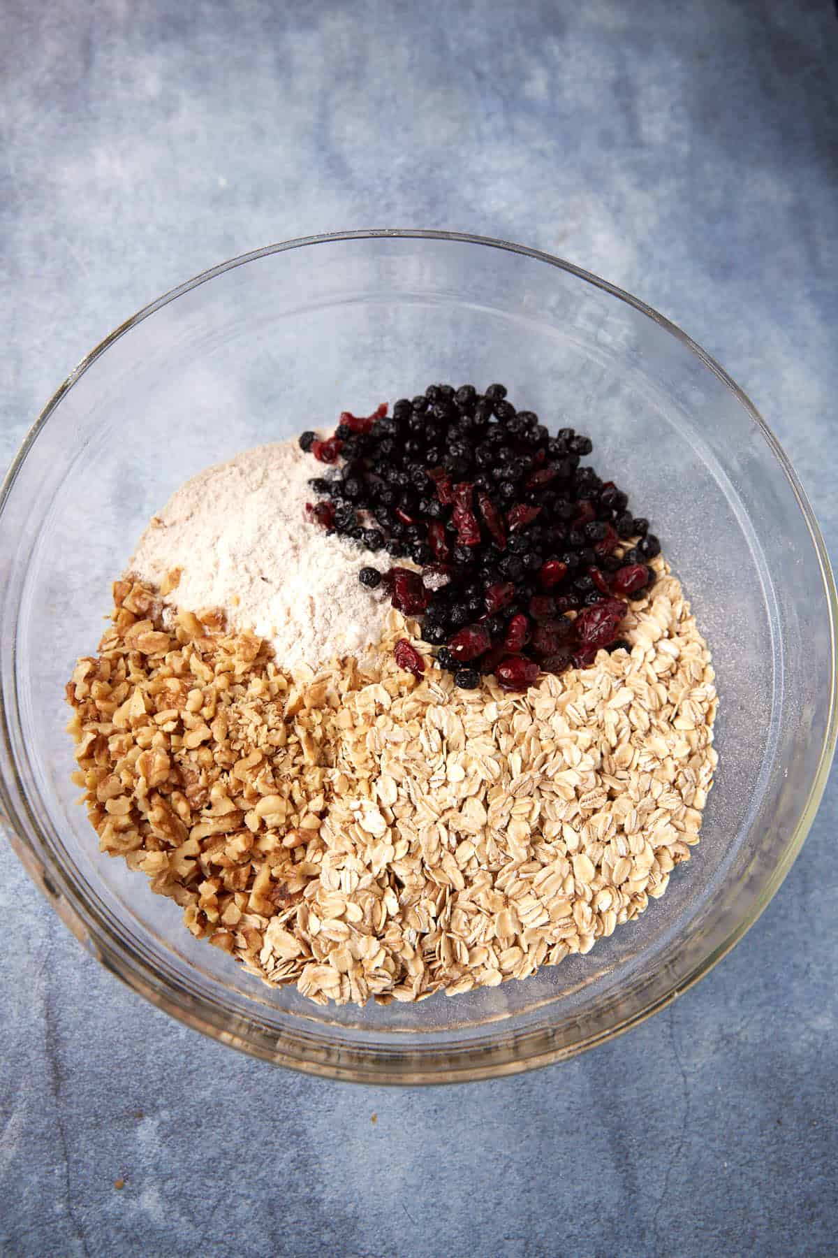 the dry ingredients for oatmeal scones.