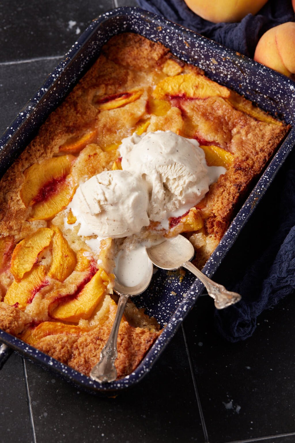 Peach Cobbler Cake Recipe Butter & Baggage