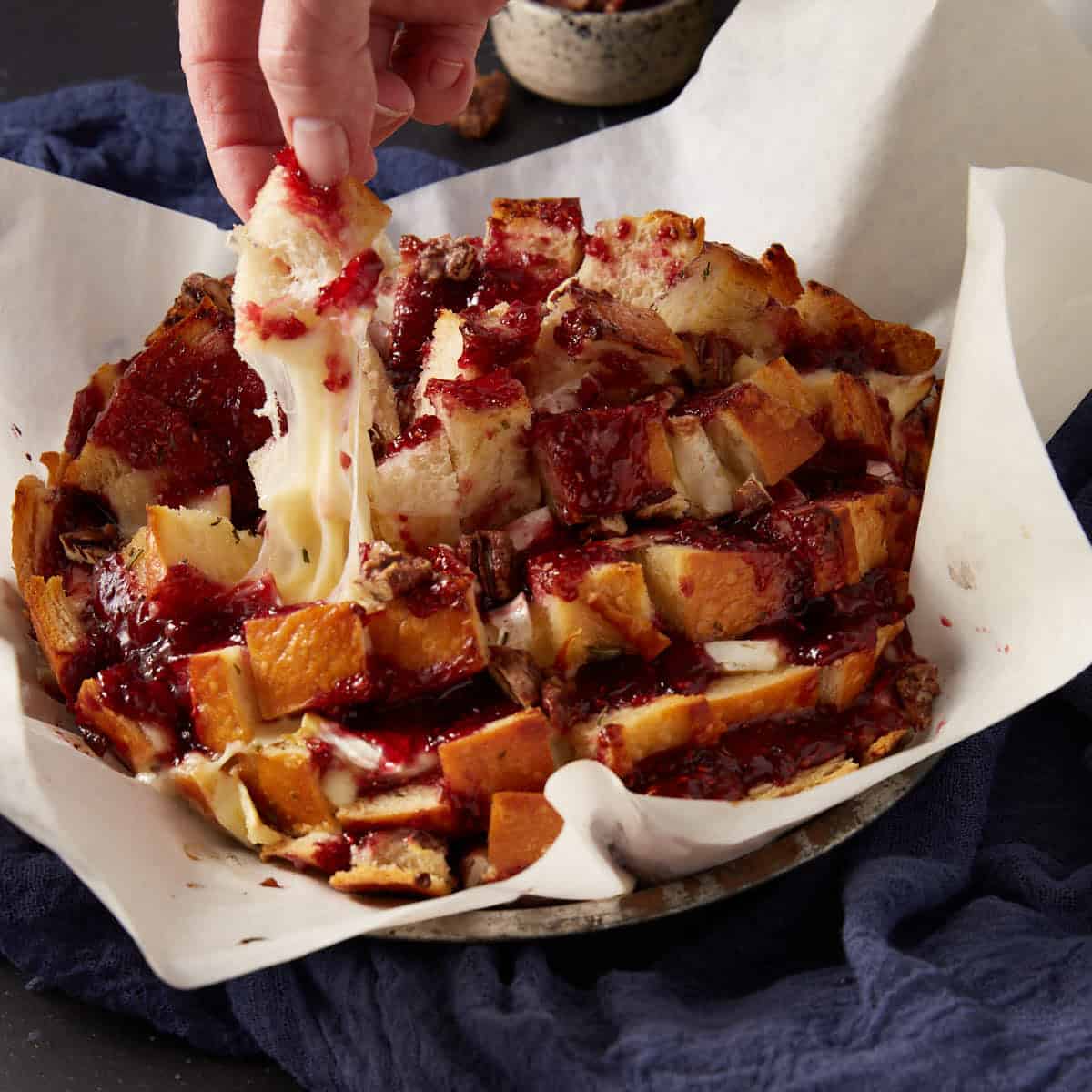 Warm Sourdough Pull Apart Bread with Cheese and Jam-image