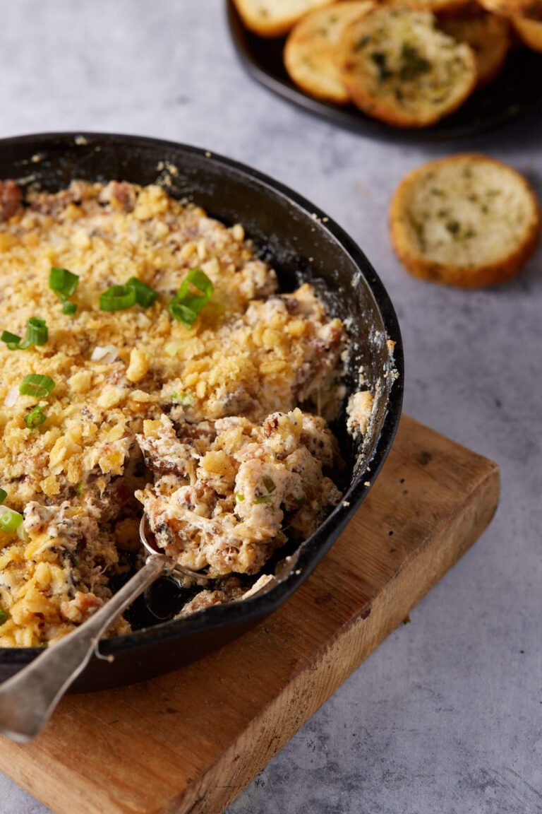 QuickBaked Bacon Cream Cheese Dip with Ritz Crackers Butter & Baggage