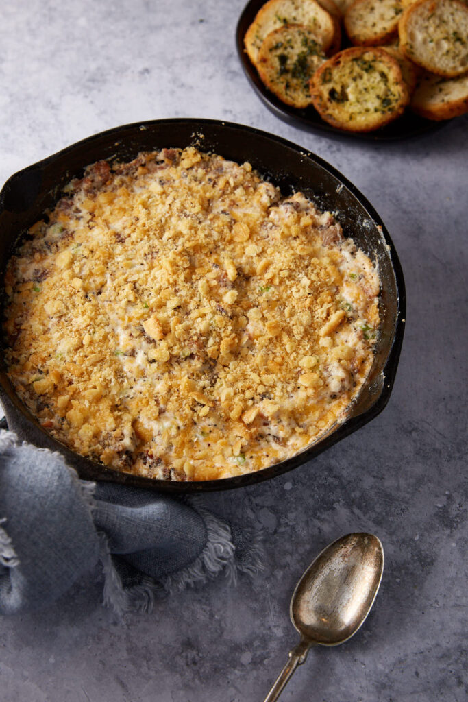 QuickBaked Bacon Cream Cheese Dip with Ritz Crackers Butter & Baggage