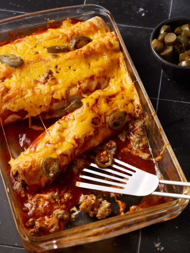 Cinco de Mayo Potluck Food Ideas Simple Beef Enchiladas Butter & Baggage