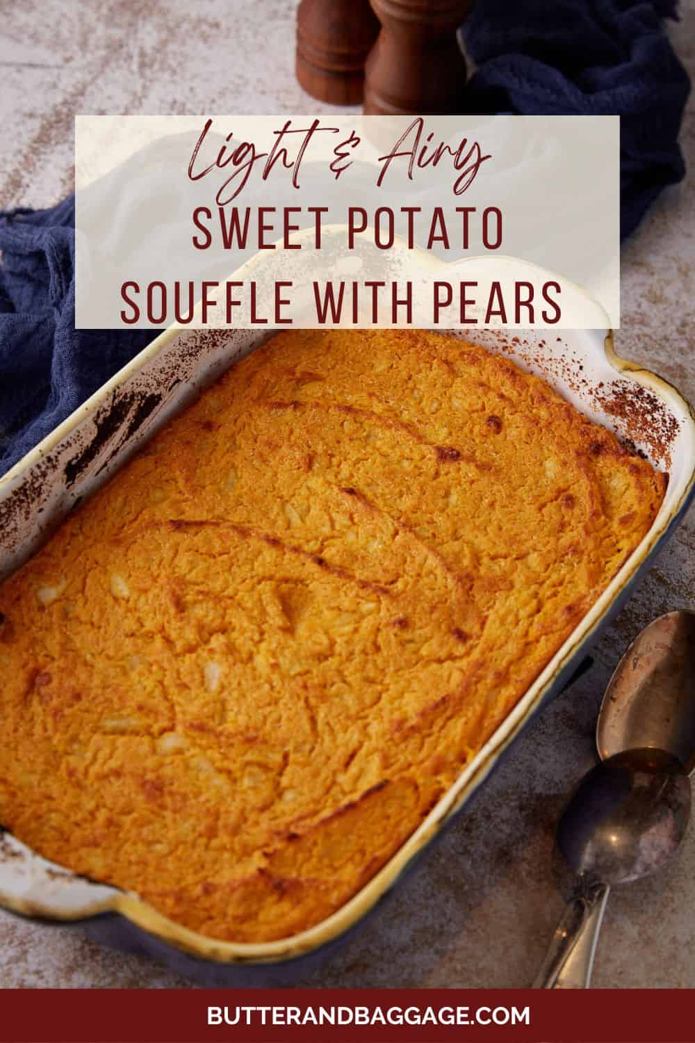 Easy Sweet Potato Souffle with Pear Butter & Baggage